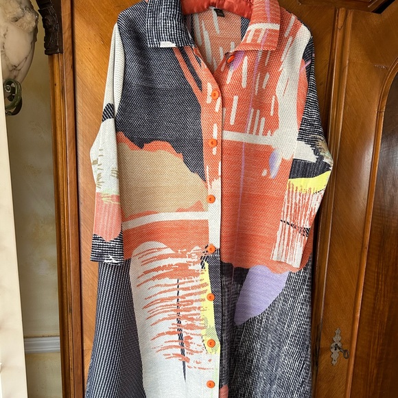 Vanite Coulture Dresses & Skirts - Vanite Coulture coat dress duster abstract one size